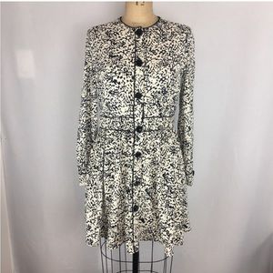 Zara Print Button up Dress with Piped Detailing